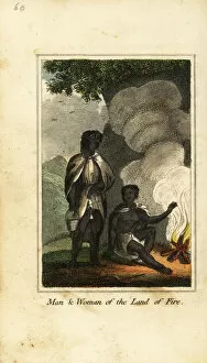 Images Dated 25th March 2020: Man and woman of the Land of Fire or Tierra del Fugo, 1818