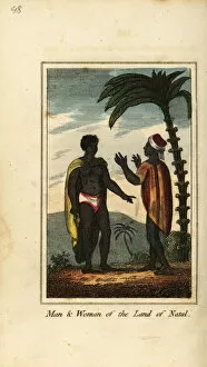 Geographical Collection: Man and woman of the Land of Natal, South Africa, 1818