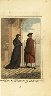 Descriptions Prints: Man and woman of Lisbon, Portugal, 1818