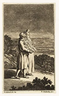 A man and woman looking up at the stars, 18th century
