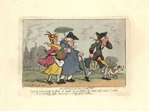 Images Dated 24th March 2019: Man and woman lost in the countryside in a night storm
