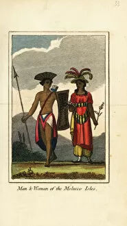 Man and woman of the Molucco Isles (Maluku Islands), 1818