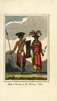 Educational Prints: Man and woman of the Molucco Isles (Maluku Islands), 1818