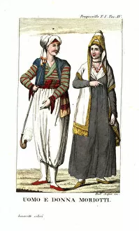Peloponnese Collection: Man and woman of the Morea Eyalet, the Peloponnese, Greece