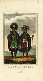 Headdresses Collection: Man and woman of Nuku Hiva, Marquesas Islands, Polynesia
