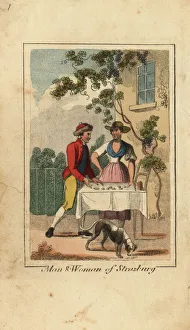 Man and woman of Strasbourg, Alsace, France, 1818 Man and woman of Strasbourg, Alsace, France, 1818