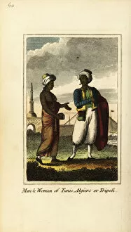 Algiers Gallery: Man and woman of Tunis, Algiers or Tripoli, 1818