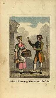 Man and woman of Vienna, Austria, 1818