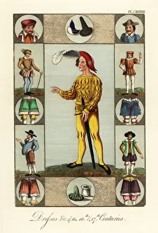 Makeup Prints: Man in a yellow slashed doublet and hose