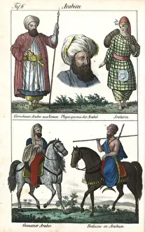 Tribesman Prints: Man from Yemen, Arabian woman, Arab and Bedouin tribesman