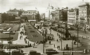 Trams Collection: Manchester, England - Piccadilly Gardens