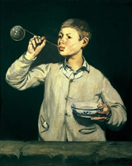 Manet Gallery: MANET, Edouard. Boy blowing bubbles