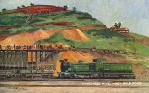 Hillside Prints: Manganese Mine, Insuta, Gold Coast, Ghana, West Africa