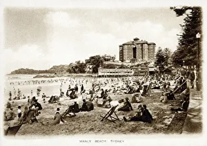 Manly Prints: Manly Beach, Sydney, capital of New South Wales, Australia