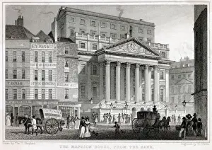 Jewellers Prints: Mansion House from the Bank, London. Date: 1830
