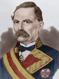Manuel de La Serna Hernandez Pinzon (1804-1878). Colored eng Manuel de La Serna Hernandez Pinzon (1804-1878). Colored eng