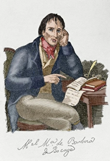 Neoclassic Collection: Manuel Maria Barbosa du Bocage (1771-1806). Portrait. Colore