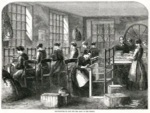 Lint Prints: Manufacture of lint for the army in Crimea 1855