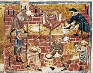 Nazionale Prints: Manuscript Facts of the Romans (13th c. ). Bricklayers