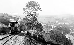 Laxey Prints: Manx Electric Railway near Laxey, Isle of Man, early 1900s