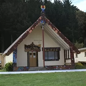 Maori meeting house, Wairoa, North Island, New Zealand