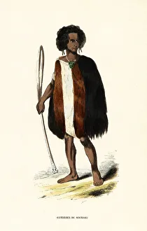 Auckland Prints: Maori warrior of Souraki (Hauraki Gulf), North Island, New Zeala