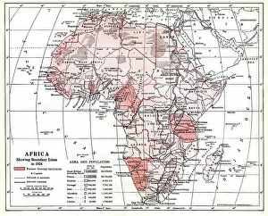 Boundary Prints: Map of Africa showing boundary lines in 1924