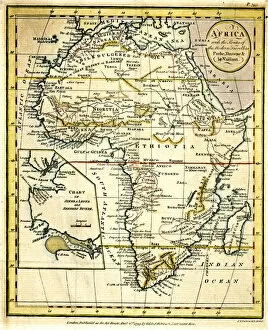Images Dated 16th August 2017: Map of Africa, with travellers routes