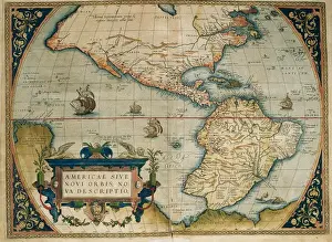 Continent Prints: Map of American Continent. Theatrum Orbis Terrarum by Abraha