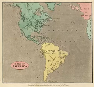 Americas Collection: Map of the Americas, circa 1821