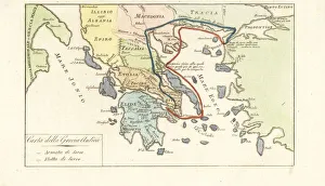 Images Dated 30th January 2020: Map of Ancient Greece at the time of Xerxess invasion