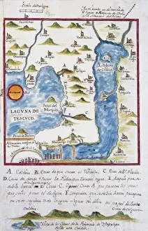 Lagoons Prints: Map of the archbishopric of Mexico (1767), by