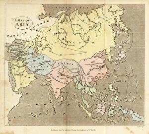 Camellia Collection: Map of Asia, early 19th century
