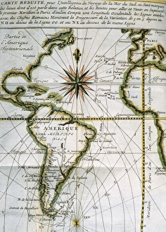 Chili Collection: Map of the Atlantic Ocean. 18th century