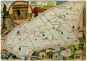 Marechal Collection: Map of Batignolles-Monceau, Paris, France