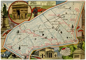 Marechal Collection: Map of Batignolles-Monceau, Paris, France