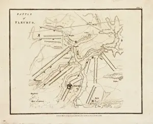 Republican Prints: Map, Battle of Fleurus