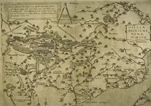 1558 Prints: Map of Belgium, France and Luxembourg