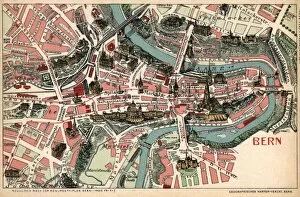 Images Dated 1st June 2016: Map of Bern, Switzerland