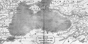 Crimea Prints: Map of the Black Sea and the Crimea, 1854