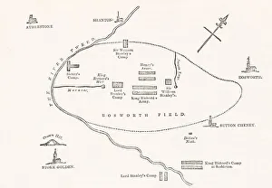 Positions Prints: Map of Bosworth Field, Leicestershire