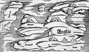 1550s Prints: A map of Britain, mid 16th century