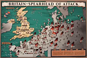Bombs Gallery: Map, Britain -- Spearhead of Attack, WW2