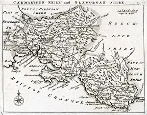 MAP / BRITAIN / WALES 18C
