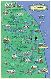Images Dated 17th September 2018: Map - The Broads