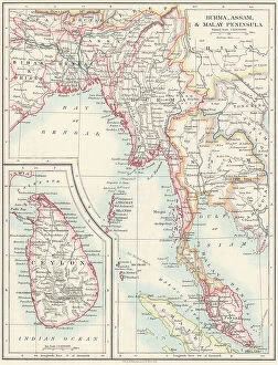Assam Collection: Map of Burma