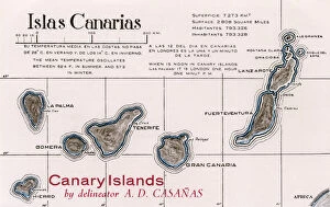 Images Dated 30th September 2015: Map of the Canary Islands