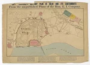 Images Dated 20th July 2011: Map: Capt Lawrences Military Plan of Delhi