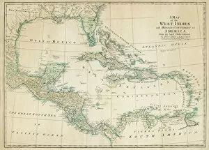 Mexico Collection: Map of Caribbean