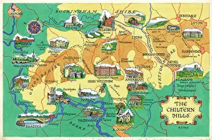 Peck Prints: Map - The Chiltern Hills
